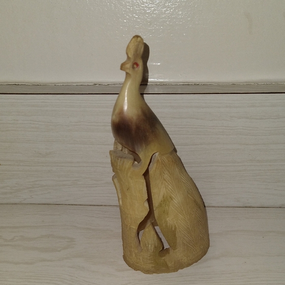 Other - Vintage Hand-Carved Peacock Figurine - Made From Water Buffalo Horn